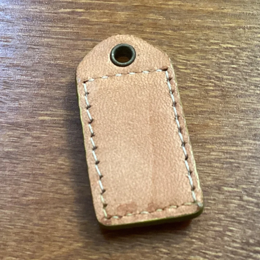 Coach Yellow Green Tan Bag Tag Hang Tag